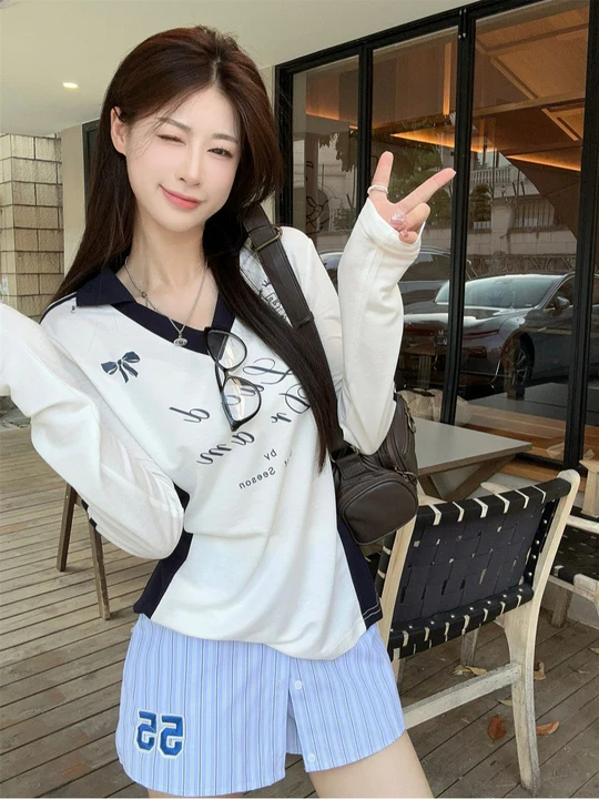 Blue Stripe Mini Skirt