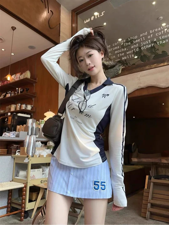 Blue Stripe Mini Skirt