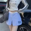 Blue Stripe Mini Skirt