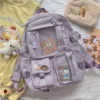 School backpack women bag pack window clear