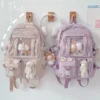 School backpack women bag pack window clear
