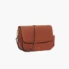 Elegant Faux Leather Crossbody Bag – Brown