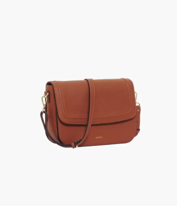 Elegant Faux Leather Crossbody Bag – Brown