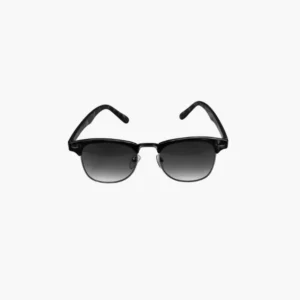 Retro Classic Half-Frame Sunglasses – Black