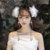 Super Fairy Feather Flower Pearl Tassel Double-Layer Headband